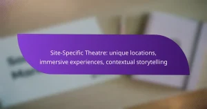 Site-Specific Theatre: unique locations, immersive experiences, contextual storytelling