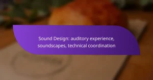Sound Design: auditory experience, soundscapes, technical coordination