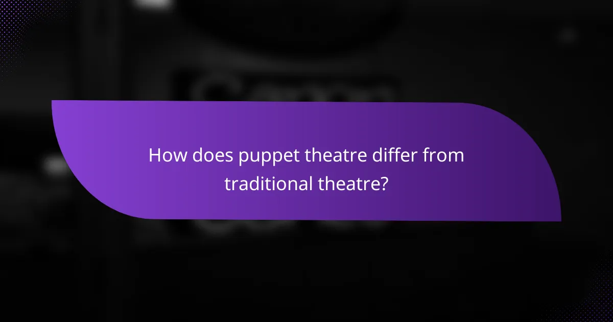 How does puppet theatre differ from traditional theatre?