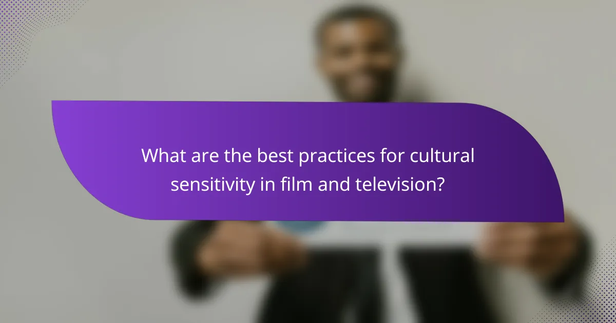 What are the best practices for cultural sensitivity in film and television?