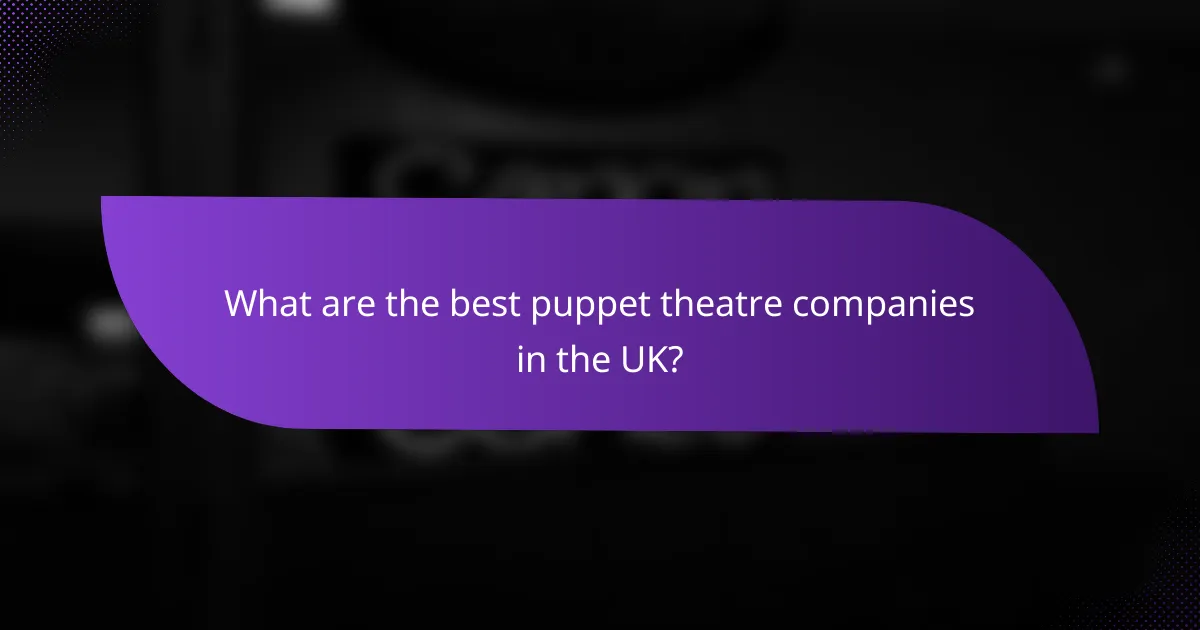 What are the best puppet theatre companies in the UK?