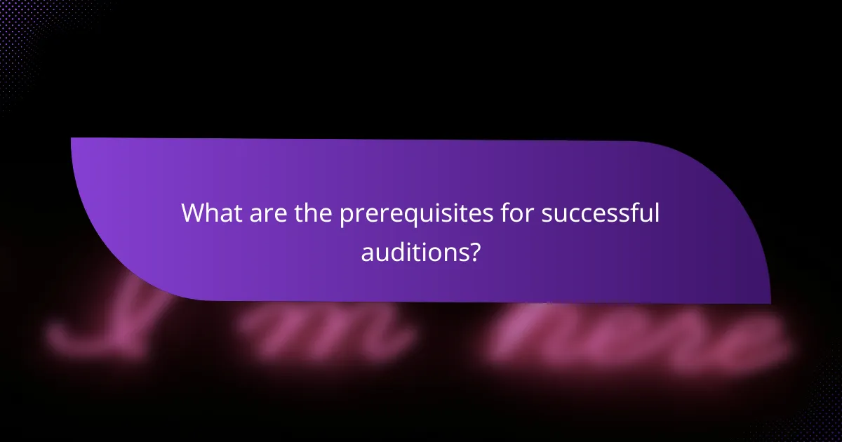 What are the prerequisites for successful auditions?