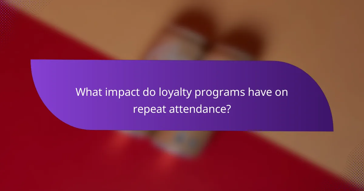 What impact do loyalty programs have on repeat attendance?